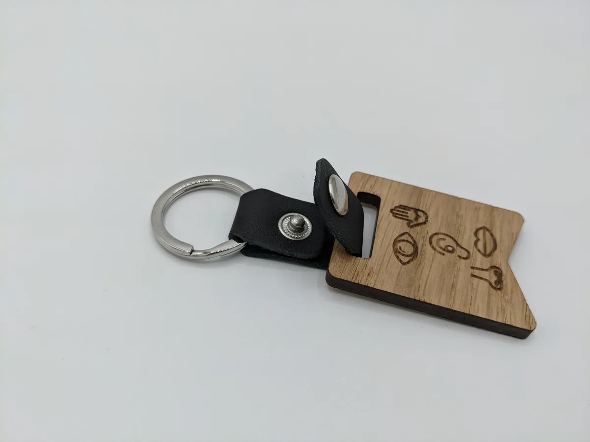 Wooden Keyring (Black) - Image 2